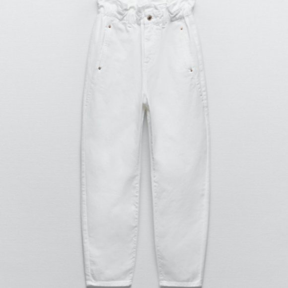 Zara HIGH-WAISTED PAPERBAG BAGGY JEANS - Picture 1 of 7